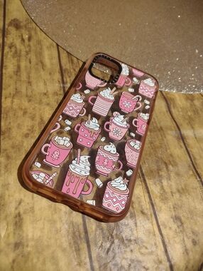 Pink Hot Cocoa Pattern Phone Case - Brand Unbranded iPhone 16 Pro Case